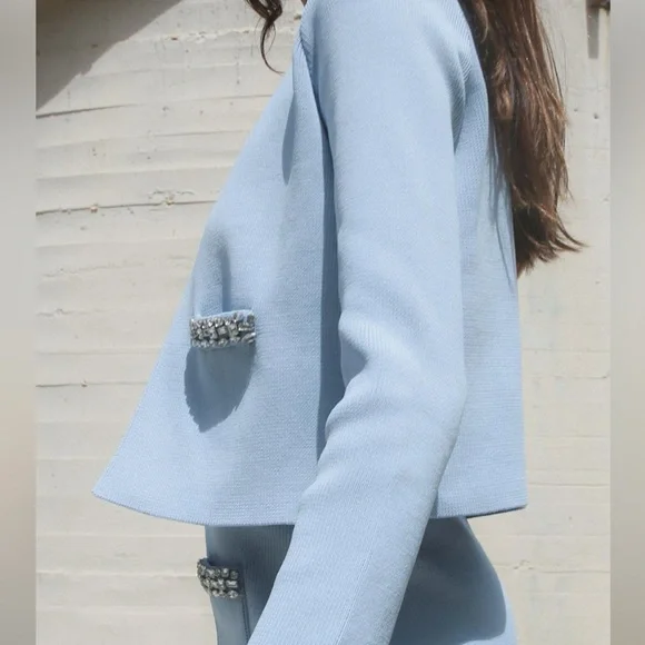 Zara Jewel plain knit cardigan - Picture 3 of 7